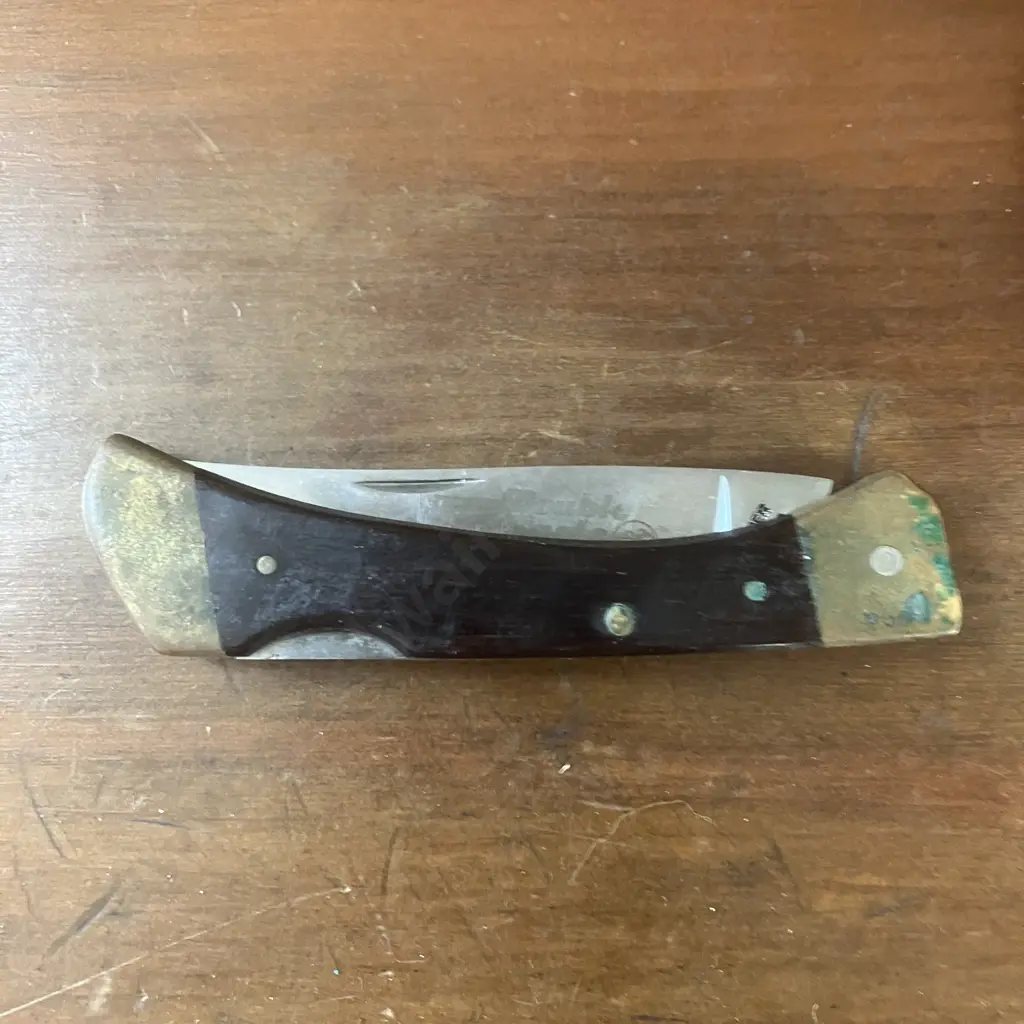 Vintage Imperial Frontier Double Eagle 4515-U Lock Blade Knife With Cowhide Snap-Flap Sheath - Original Box Image 1++