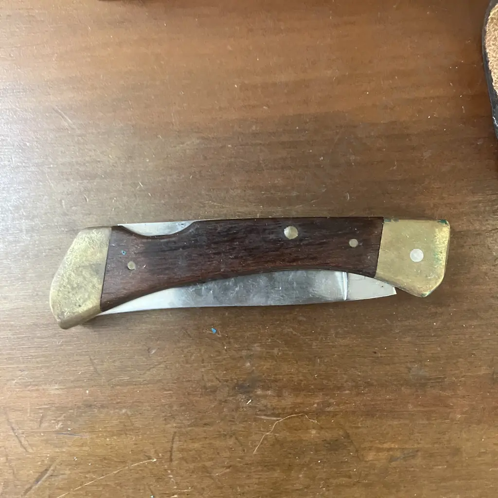 Vintage Imperial Frontier Double Eagle 4515-U Lock Blade Knife With Cowhide Snap-Flap Sheath - Original Box Image 1++