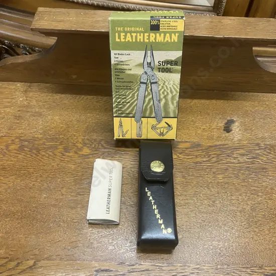 Vintage The Original Leatherman Super Tool with Leather Sheath With Original Box & Instructions - Unused