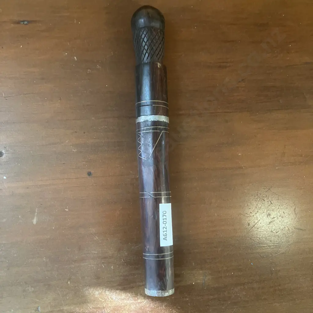 Vintage African Hand-Carved Wooden Knife With Sheath Image 1++