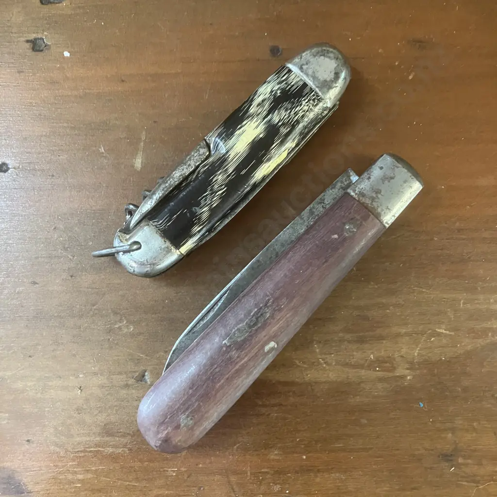 Vintage 'Richardz' Solingen Germany Pocket Knife With Whale Mark On Tang With Another German Made Pocket Knife Image 1++