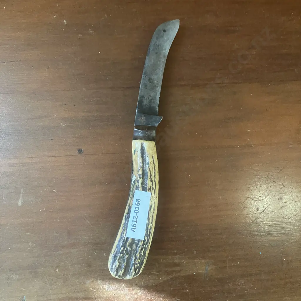 English Antique Johnson Western Works Sheffield Stag Horn Utility Knife Image 1++