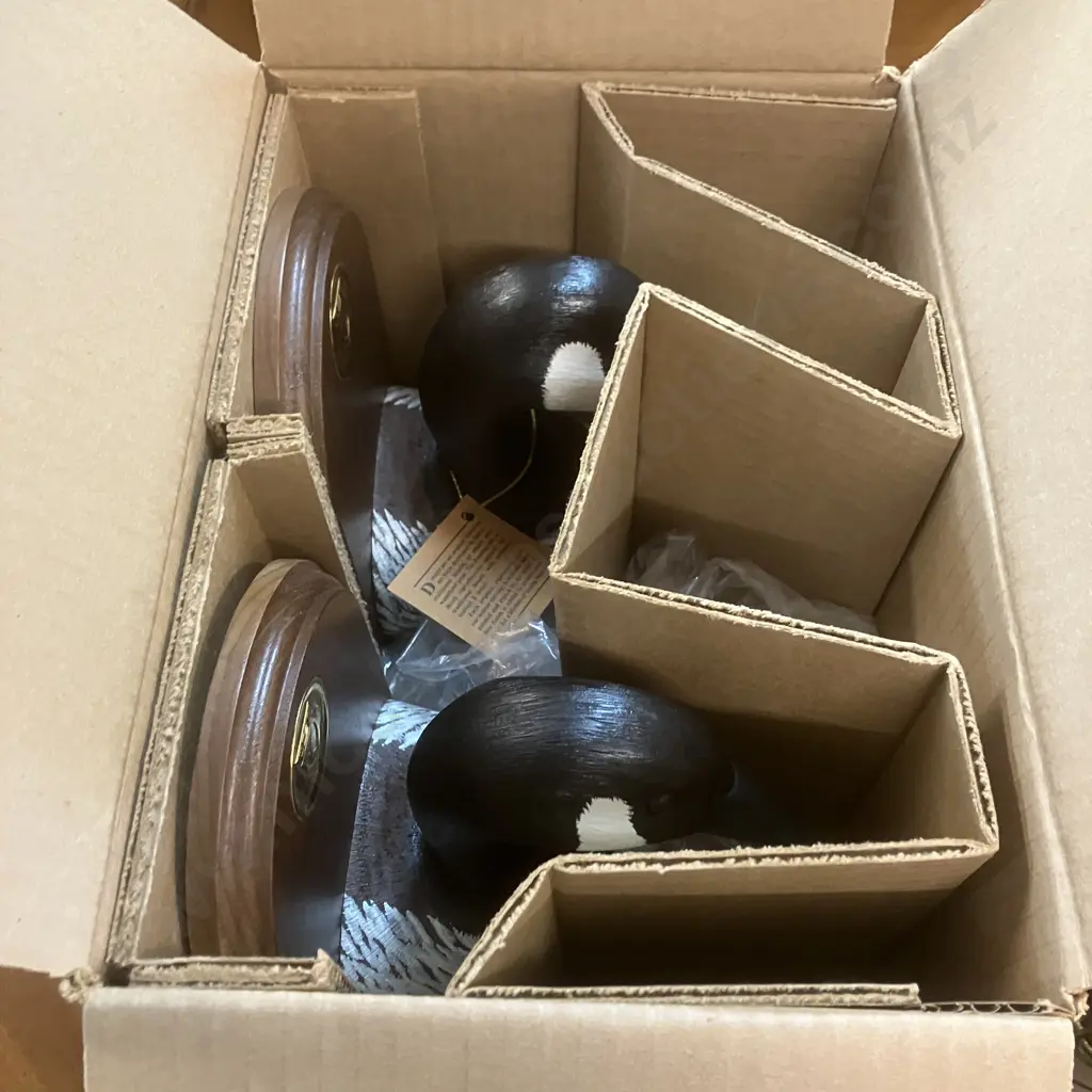 Vintage Ducks Unlimited Bookends Jennings Decoy Company Hand Crafted Canada Goose Heads Image 1++