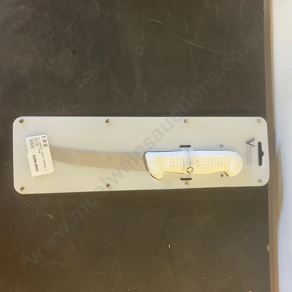 Victory Curved White Handle Boner Knife, Stainless Steel Image 1++