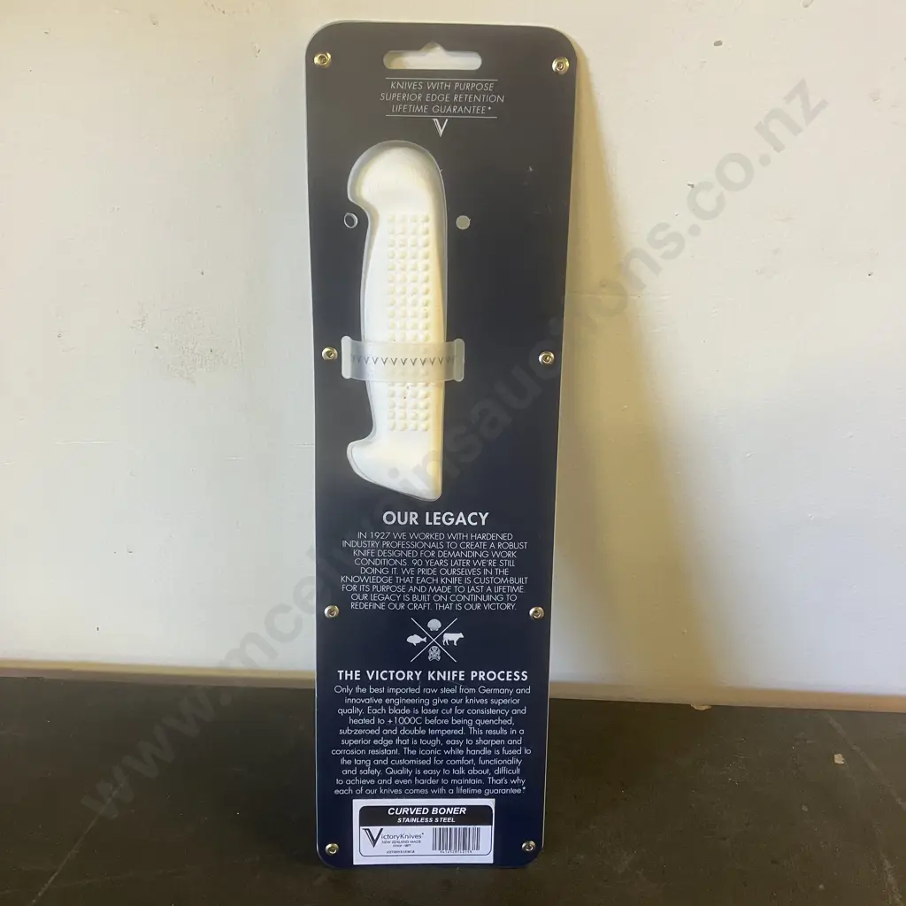 Victory Curved White Handle Boner Knife, Stainless Steel Image 1++