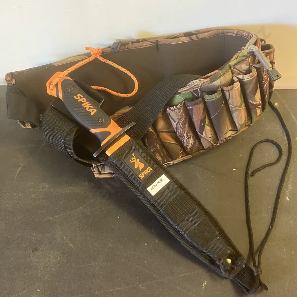 Spika Knife With Sheath & Camo Ammo Belt Image 1++