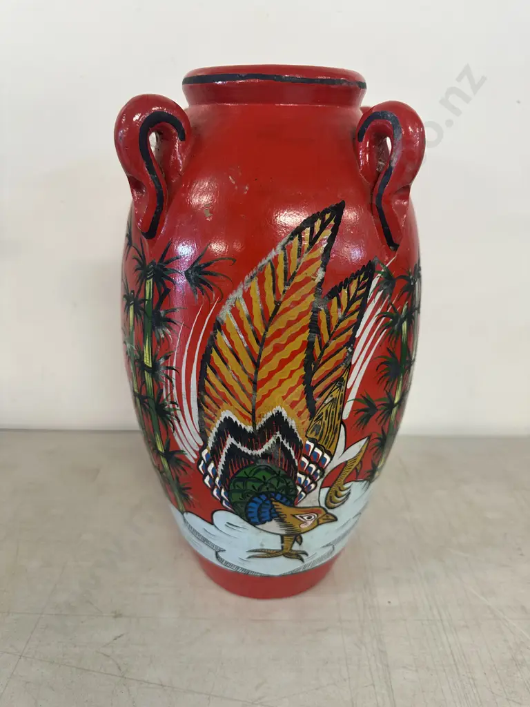 Hand Painted Ceramic Vase Mexican Themed H39cm. Image 1++