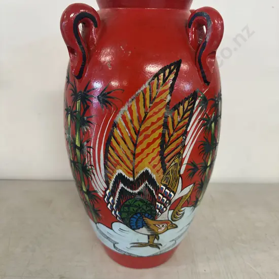 Hand Painted Ceramic Vase Mexican Themed H39cm.