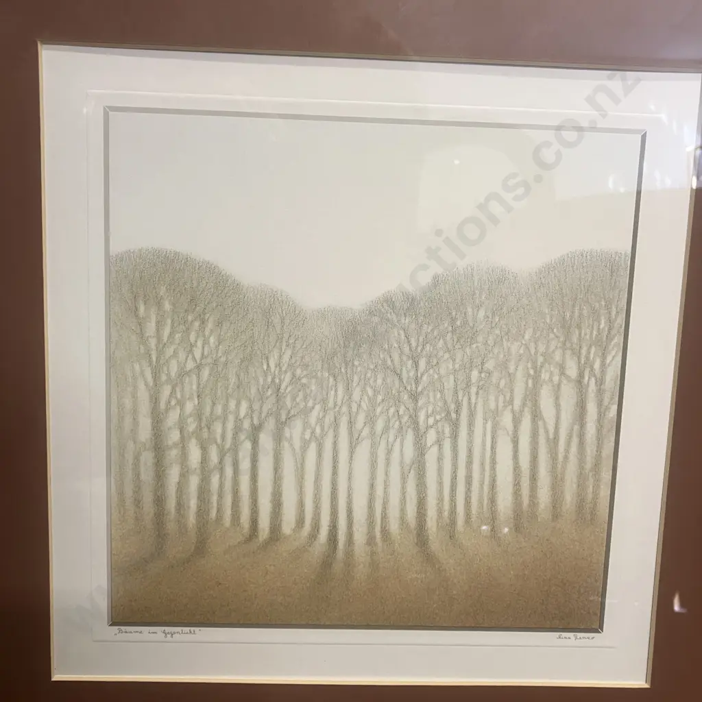 Baume im Gegenlicht Framed Art Print - Nina Renzo. 52 x 41cm Image 1++