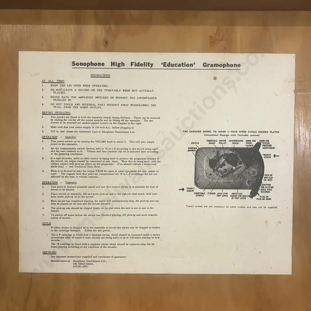 Vintage Sonophone High Fidelity 'Education' Gramophone (As Found) Image 1++