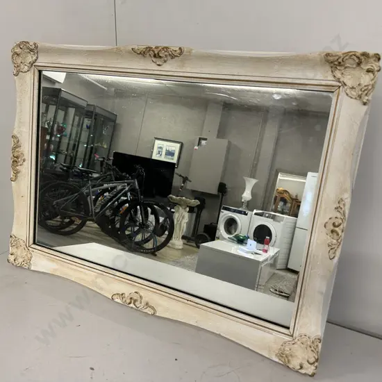 Ornate Cream Gilt Framed Mirror H50,W70cm.