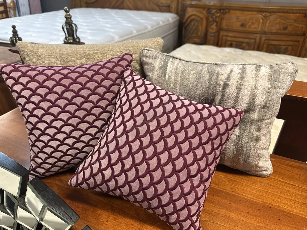 Designer Cushions Burgundy/Pink  & Natural Tones Image 1++