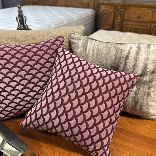 Designer Cushions Burgundy/Pink  & Natural Tones