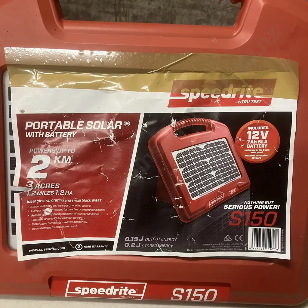 Speedrite by Tru-Test S150 MKll Portable Solar Powered Electric Fence Controller Image 1++