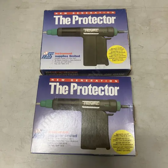 Pair of Instrument Supplies Limited New Generation The Protector Drench Guns Original Packaging (As Found Condition)
