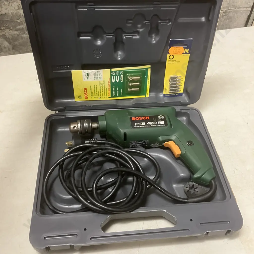 Bosch PSB 420 RE Electric Drill In Case Image 1++