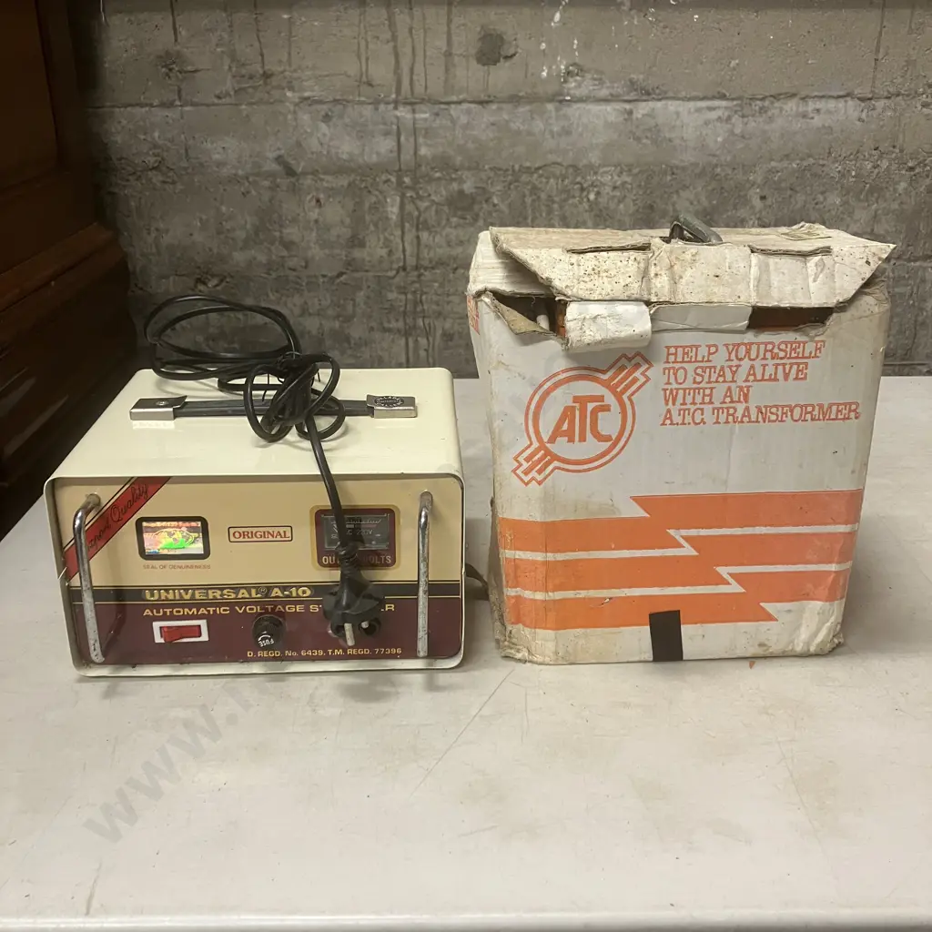 Vintage Universal A-10 1000Watts Voltage Stabilizer. ATC Transformer Image 1++