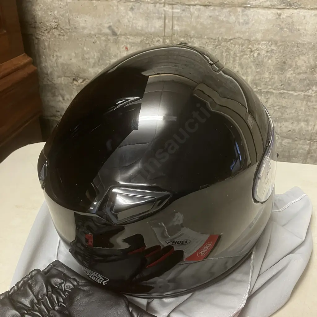 SHOEI QWEST Full-Face Touring Motorcycle Helmet With Soft Bag, Instructions. Pair of Size M Gloves Image 1++