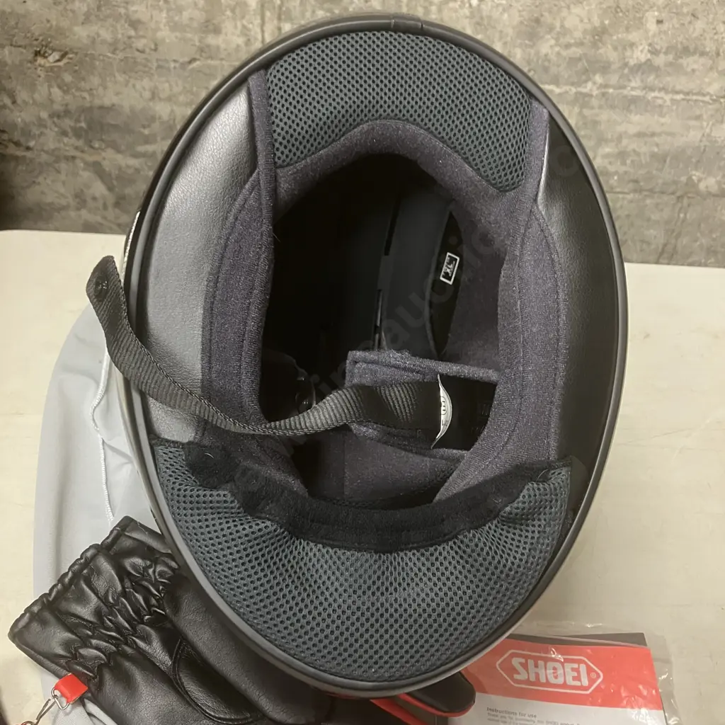 SHOEI QWEST Full-Face Touring Motorcycle Helmet With Soft Bag, Instructions. Pair of Size M Gloves Image 1++