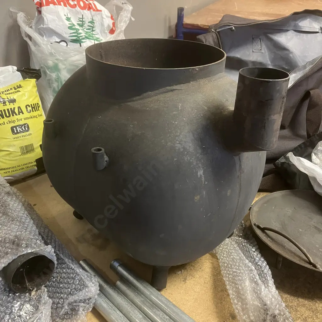 Ozpig Series 2 Portable Wood Fire Stove BBQ Heater With Bag, Charcoal, Wood Chips Etc In Basecamp Carry Bag Image 1++