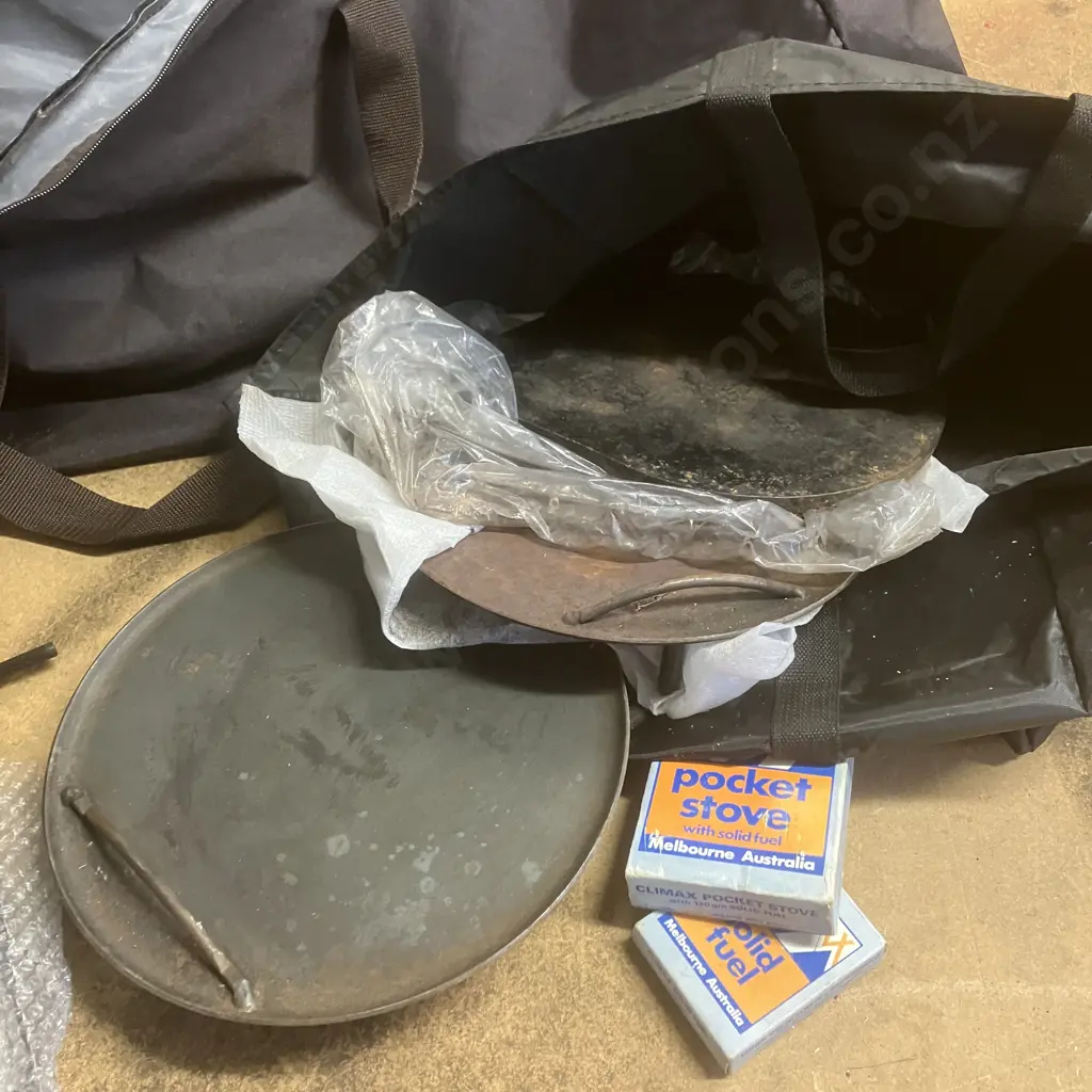 Ozpig Series 2 Portable Wood Fire Stove BBQ Heater With Bag, Charcoal, Wood Chips Etc In Basecamp Carry Bag Image 1++