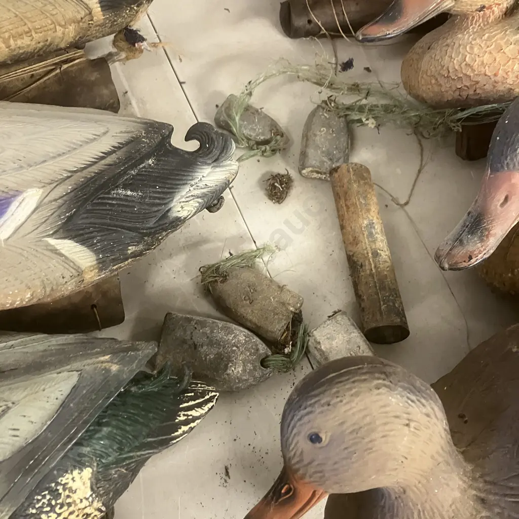 21 Assorted Duck Decoys, Some Lead Weights Image 1++