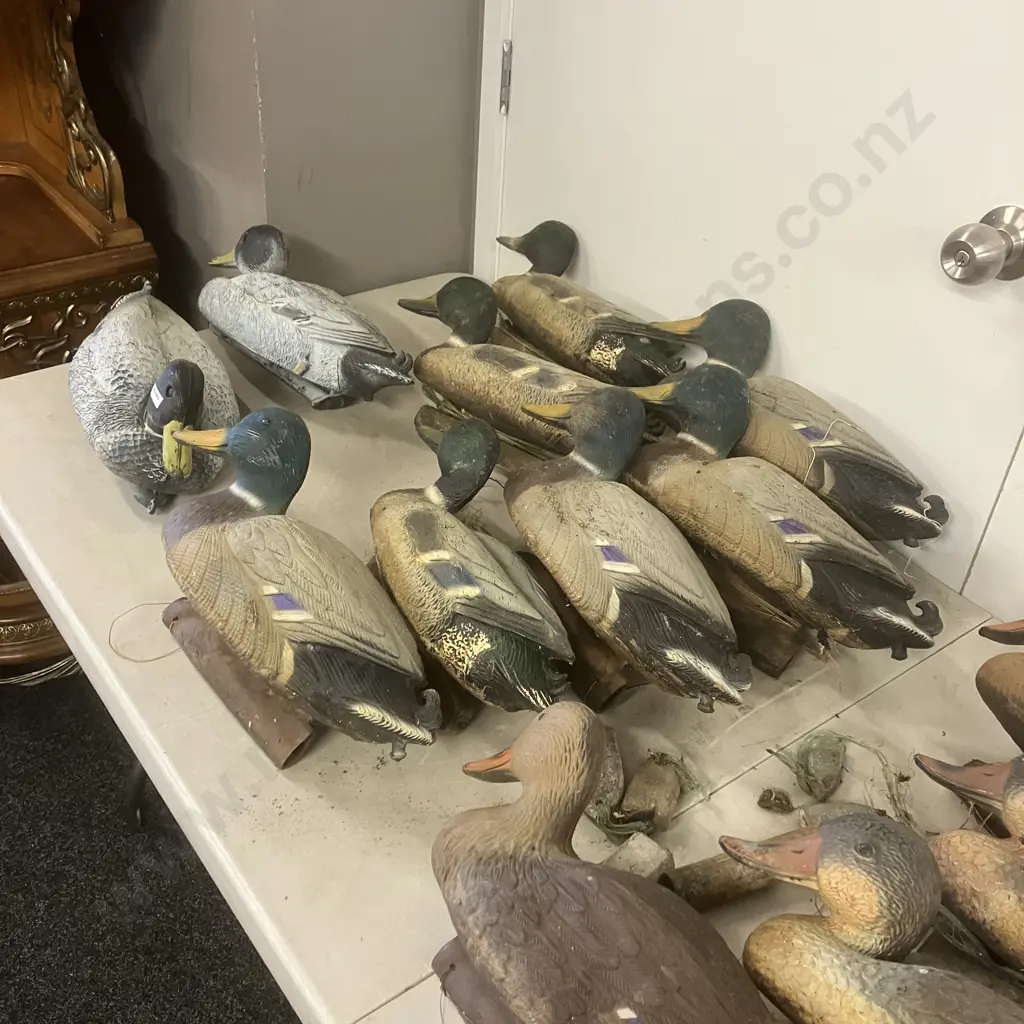 21 Assorted Duck Decoys, Some Lead Weights Image 1++