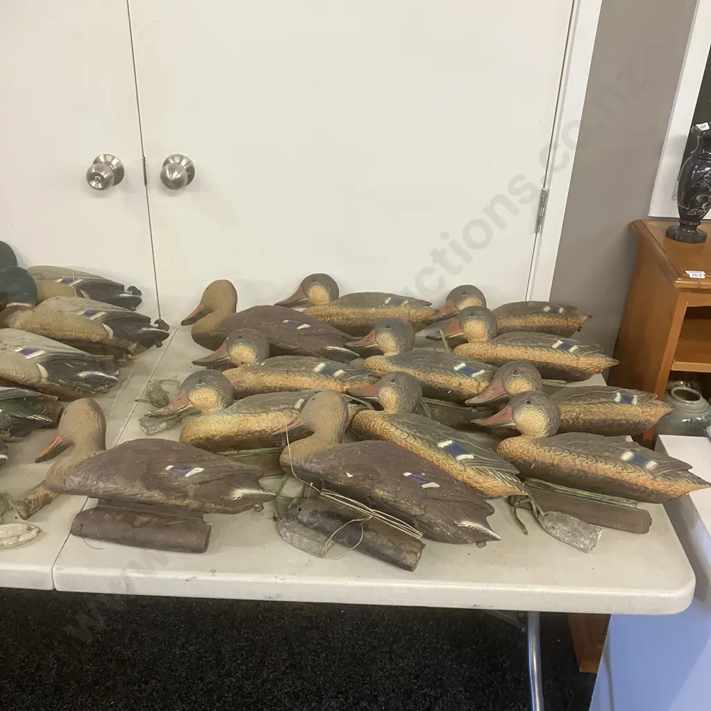21 Assorted Duck Decoys, Some Lead Weights Image 1++