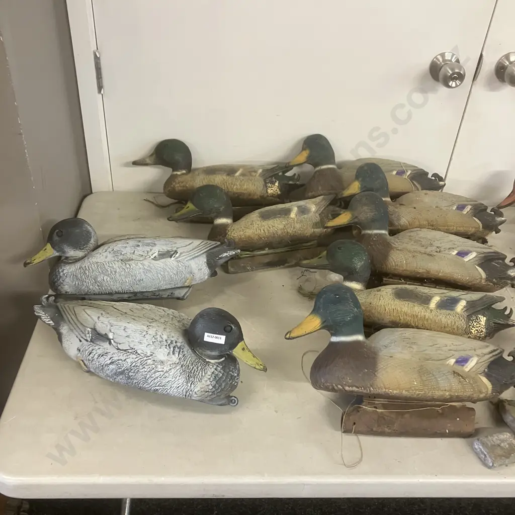 21 Assorted Duck Decoys, Some Lead Weights Image 1++