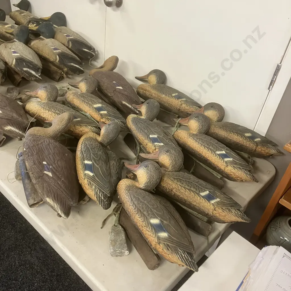 21 Assorted Duck Decoys, Some Lead Weights Image 1++