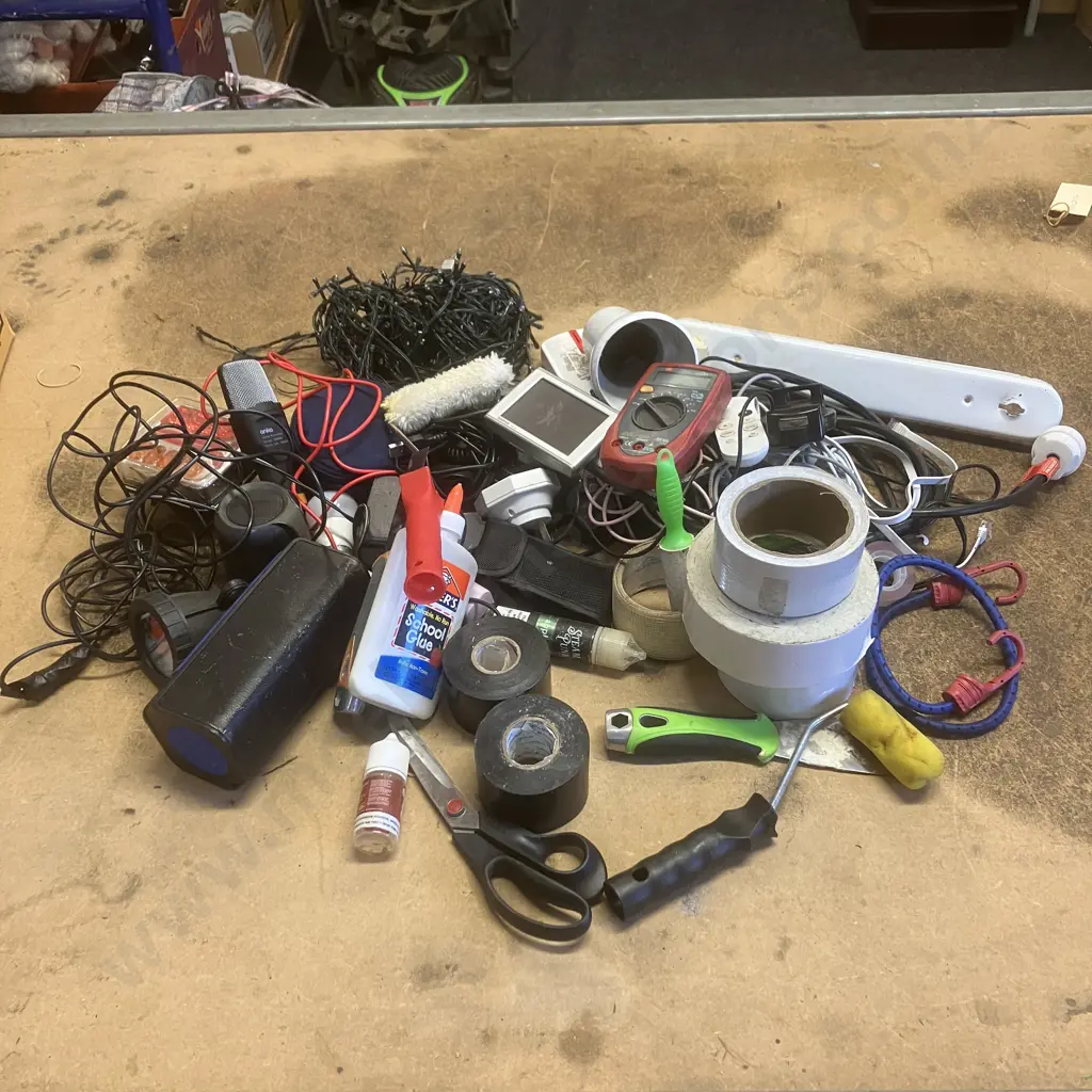 Box Lot Electrical, Leads, Tape Etc Image 1++