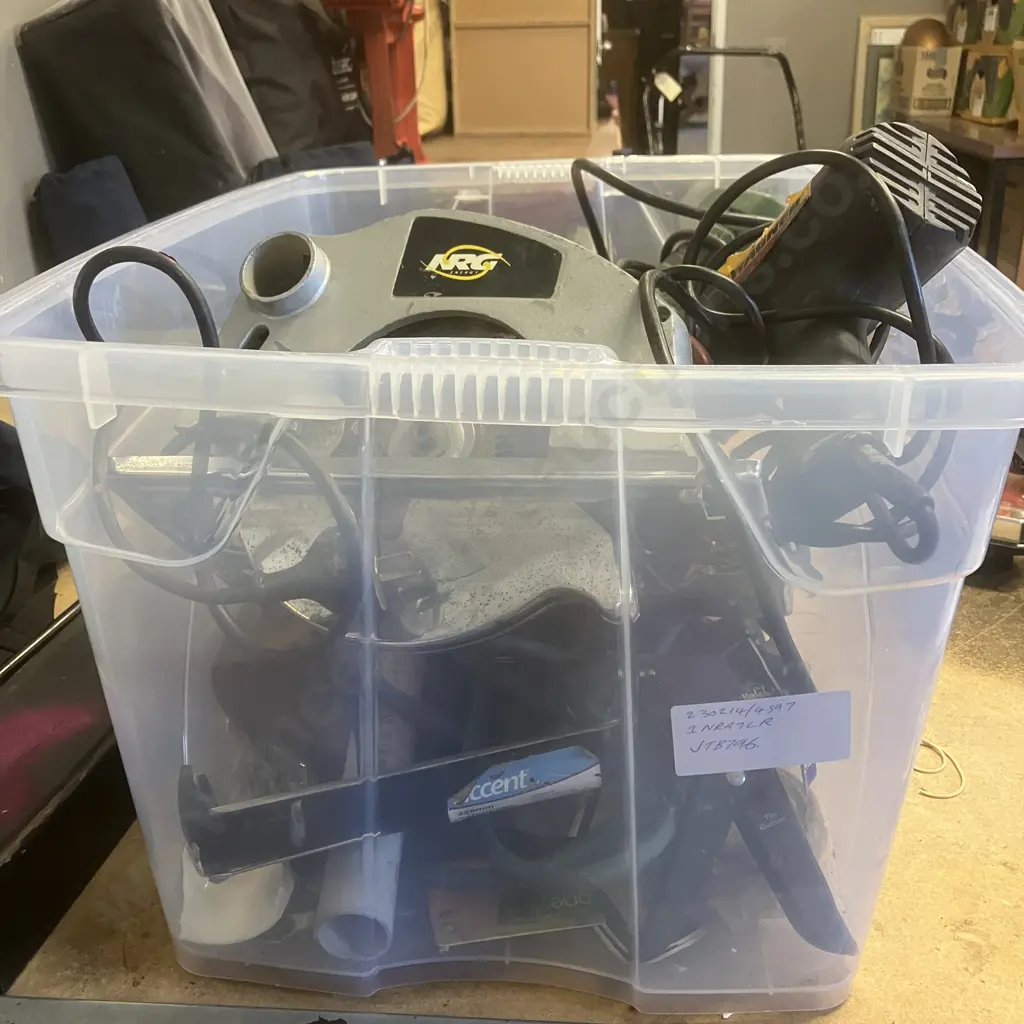 Clear Bin Power Tools Etc - Bosch Sander, Circular Saws Image 1++