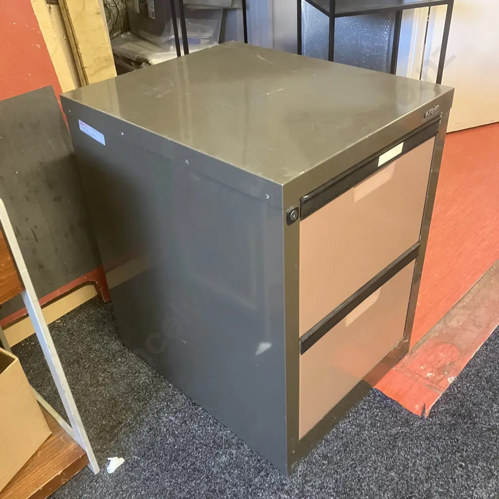 Europlan 2 Drawer Filing Cabinet With Suspension Files, Brown Tones Image 1++