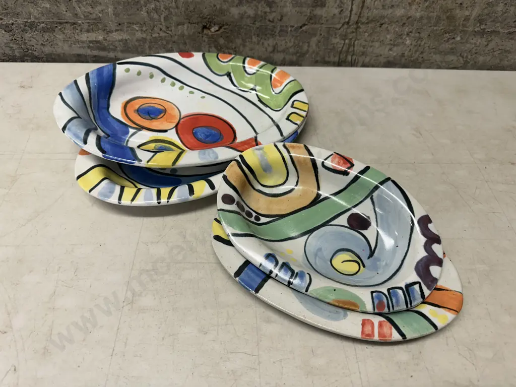 Vintage Oval Multi Coloured  Serving Dishes  Image 1++