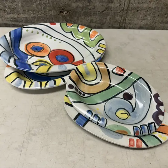 Vintage Oval Multi Coloured  Serving Dishes 