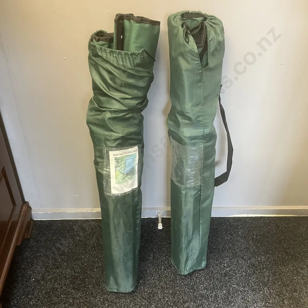 Pair of High Back Folding Chairs In Bags Image 1++
