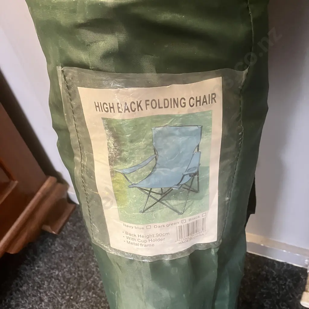 Pair of High Back Folding Chairs In Bags Image 1++