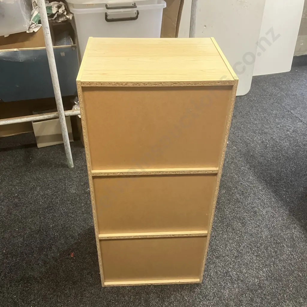 Wood Effect With Green Trim 3 Drawer Mobile Filer With Small 80cm Bookcase Image 1++