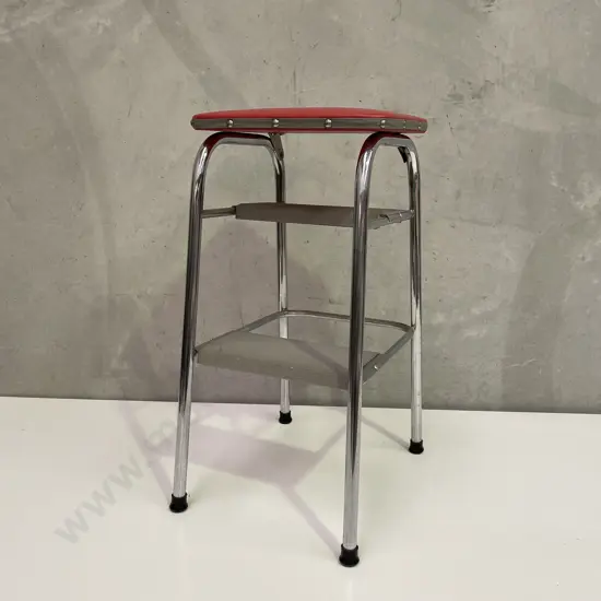 Vintage Retro Step Ladder/Stool with vinyl top