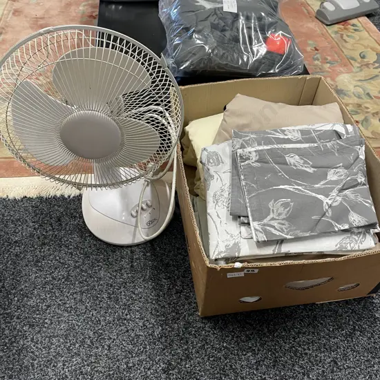 Box of assorted Linen with Fan