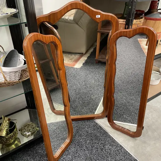 Trio of Vintage Solid Mahogany Framed Mirrors