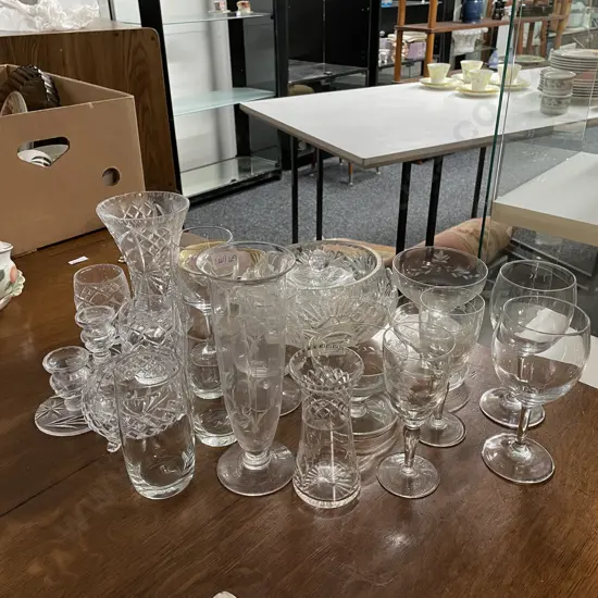 Assorted Vintage Crystal and Glassware