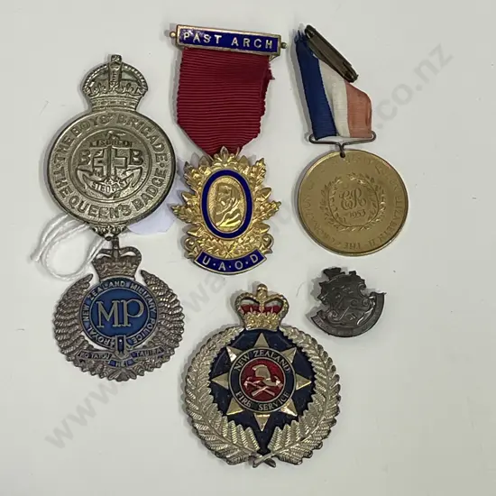 Assortment of Vintage Badges and Medals incl Stirling Silver