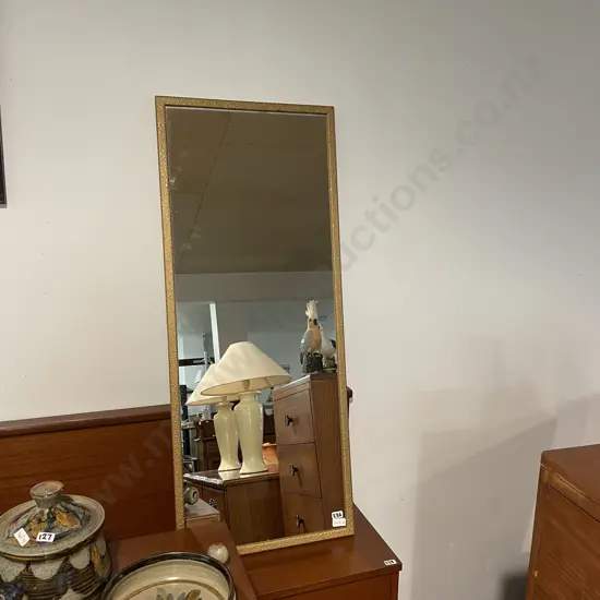 Vintage Retro Gold Framed Mirror 94 x 39cm