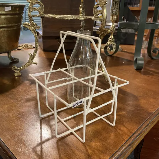Vintage Milk Bottle Carrier with Bottle