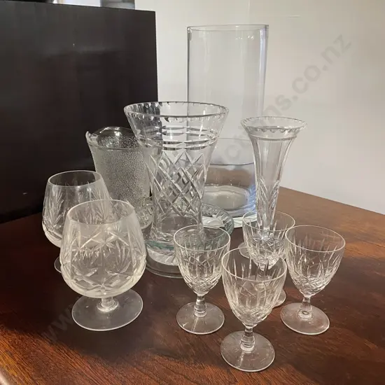 Assorted Vintage Crystal and Glassware