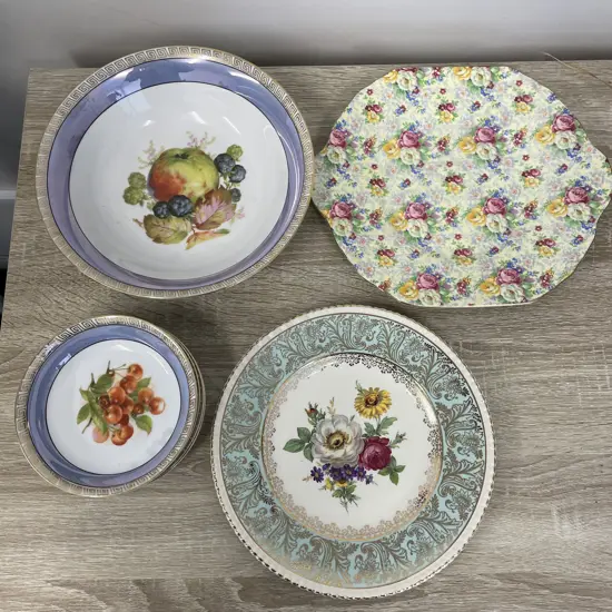 Lord Nelson Rosetime Cake Plate with Solian Plate and German Sweet Set