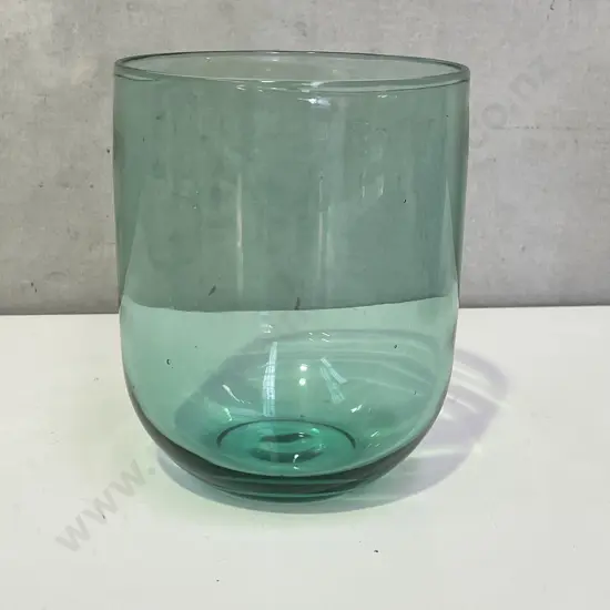 Stunning Mid Century Art Glass Base. Teal blue. H17 Dia13.5cm