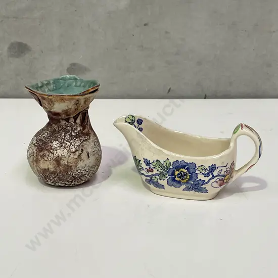 Masons Strathmore Jug with NZ Pottery organic form vase