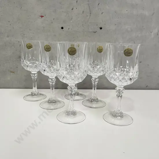 Set of French Crystal Wine Glasses